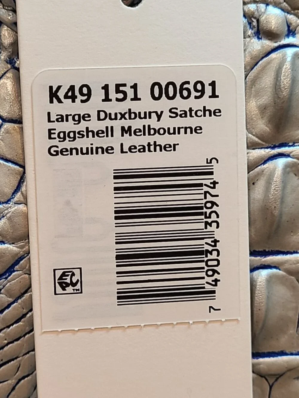 Brahmin NWT Large Duxbury Eggshell Melbourne Leather NWT